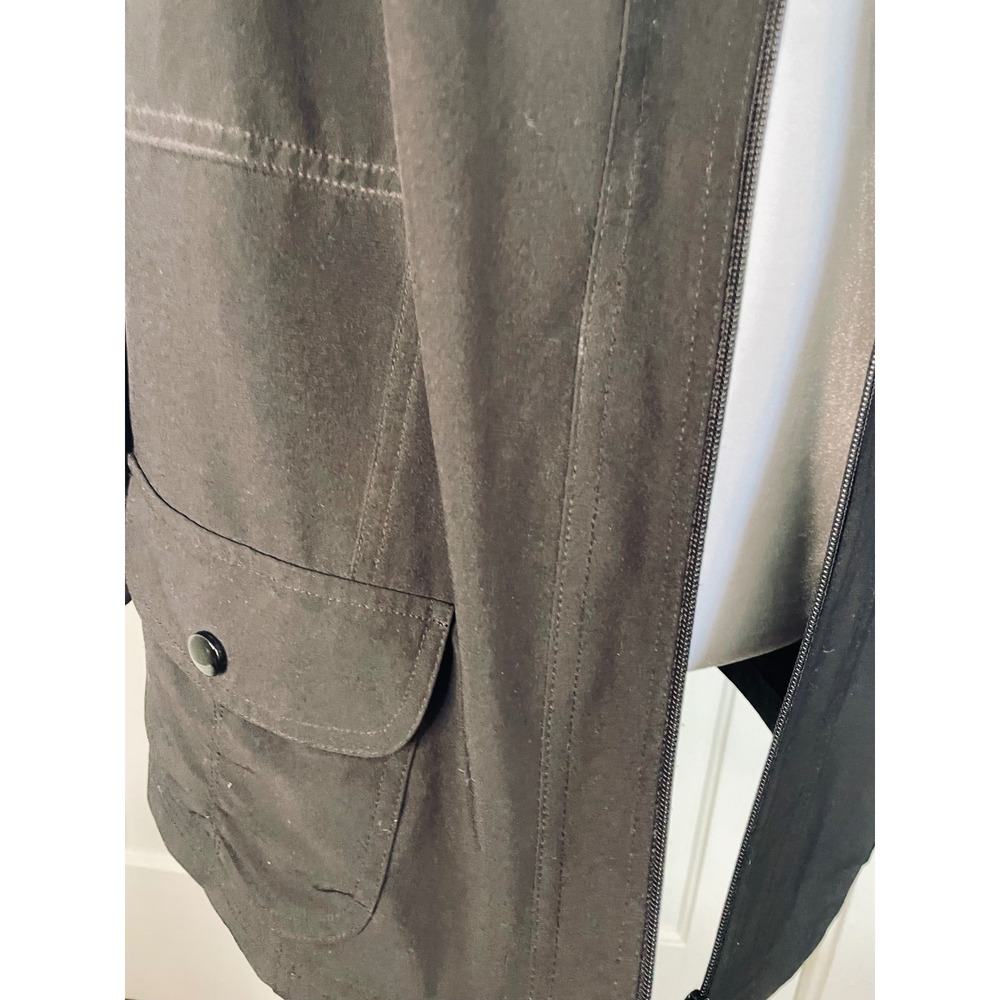 Laura Ashley Plus 2X Black Lightweight Jacket Zipper Pockets Roll Tab Sleeve - Picture 5 of 8